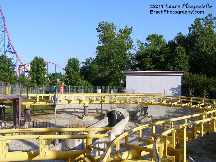 Track leading up to the station.