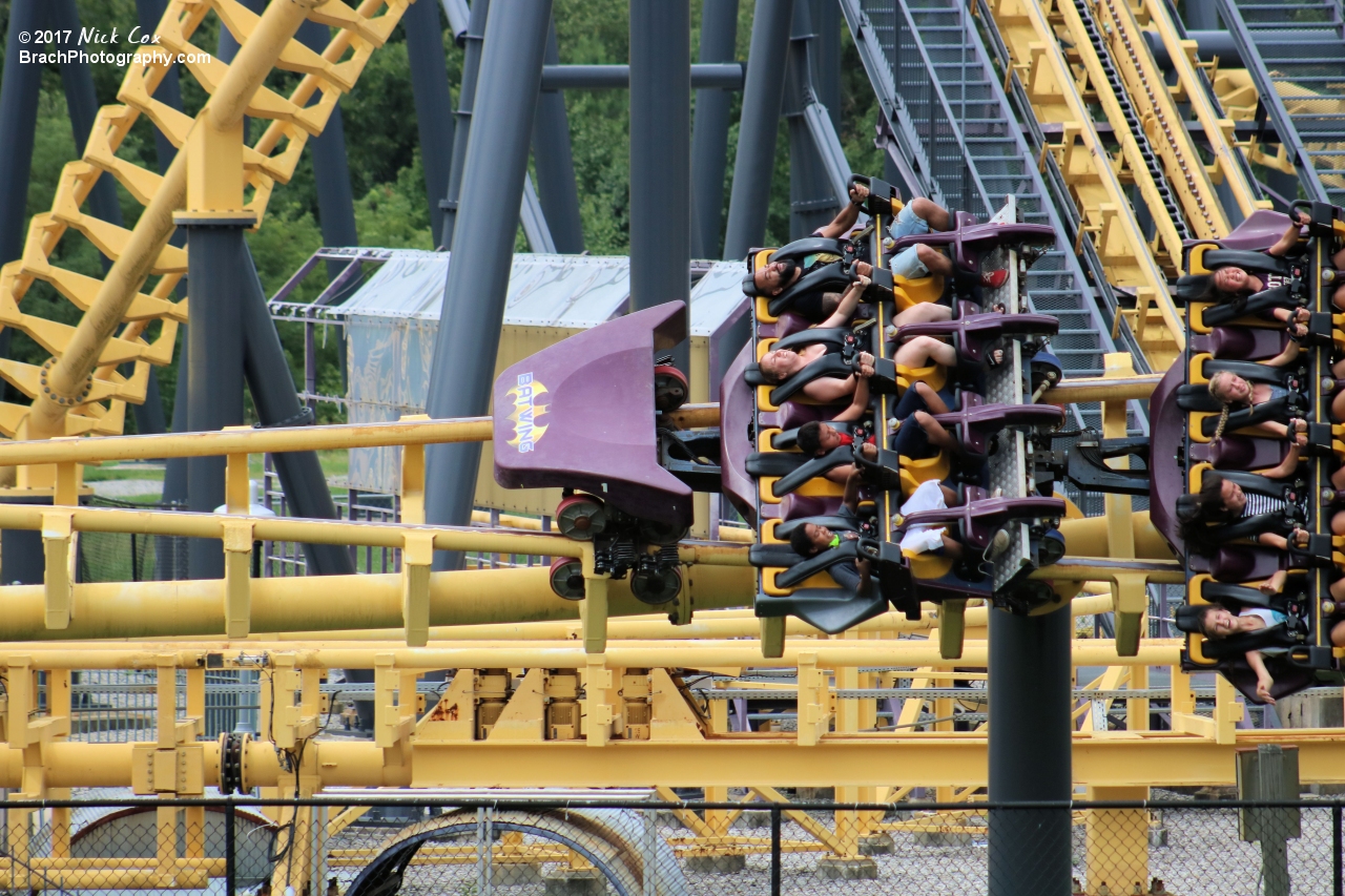 The train going into the brake run.