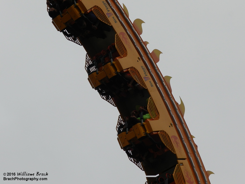 Riders face each other while they ride making for interesting interactions.