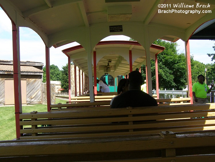 Onboard view of the Capital Railways train car.