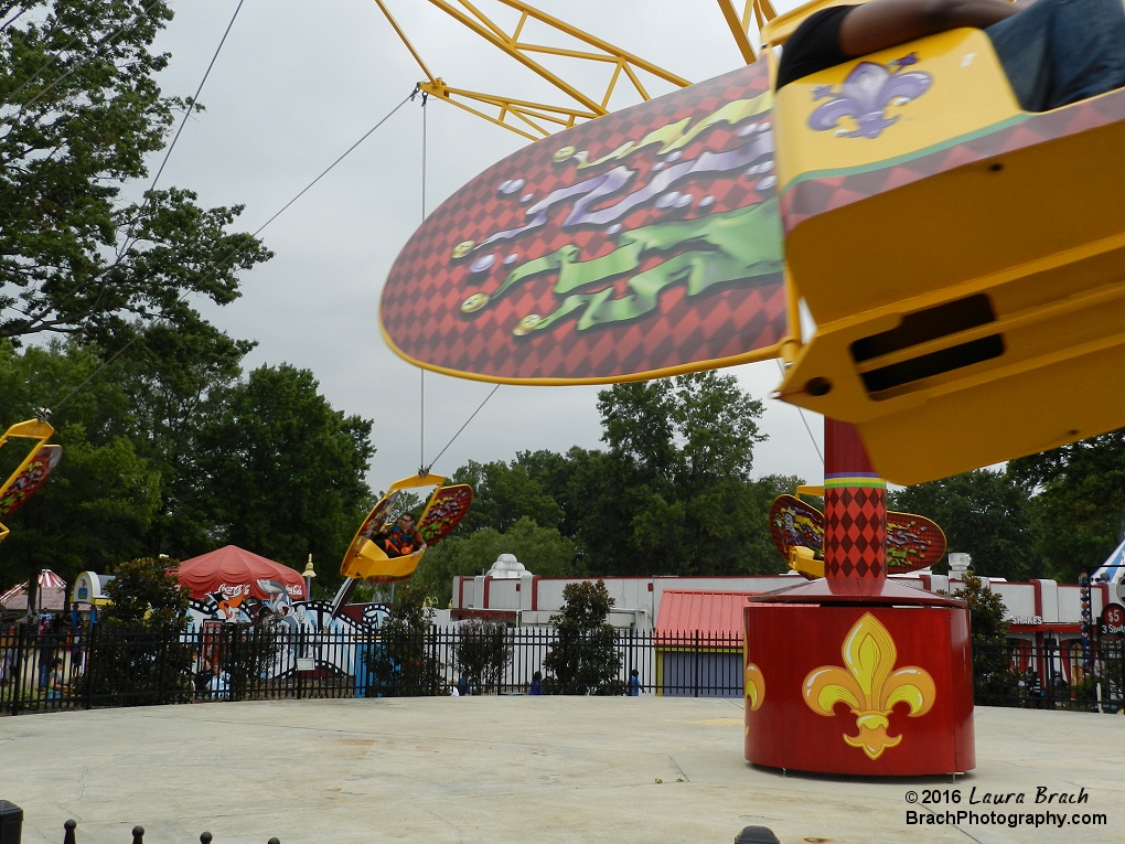 The French Quarter Flyers ride in motion.