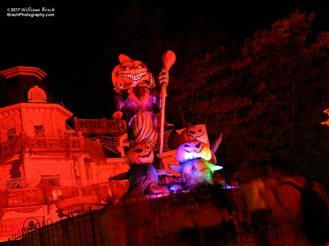 Spooky pumpkin center piece infront of the Grand Theater.