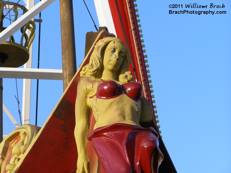 This USED to be my favorite thing to look at in the park.  Six Flags did a HORRIBLE job painting a "bikini" top on her.  Why did you guys mess with a good thing?  Not cool, Six Flags.