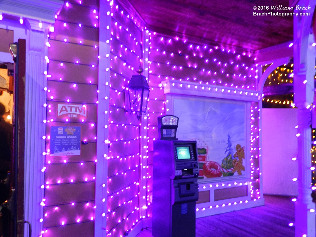 Lots and lots of lights on Mrs. Claus' Kitchen!