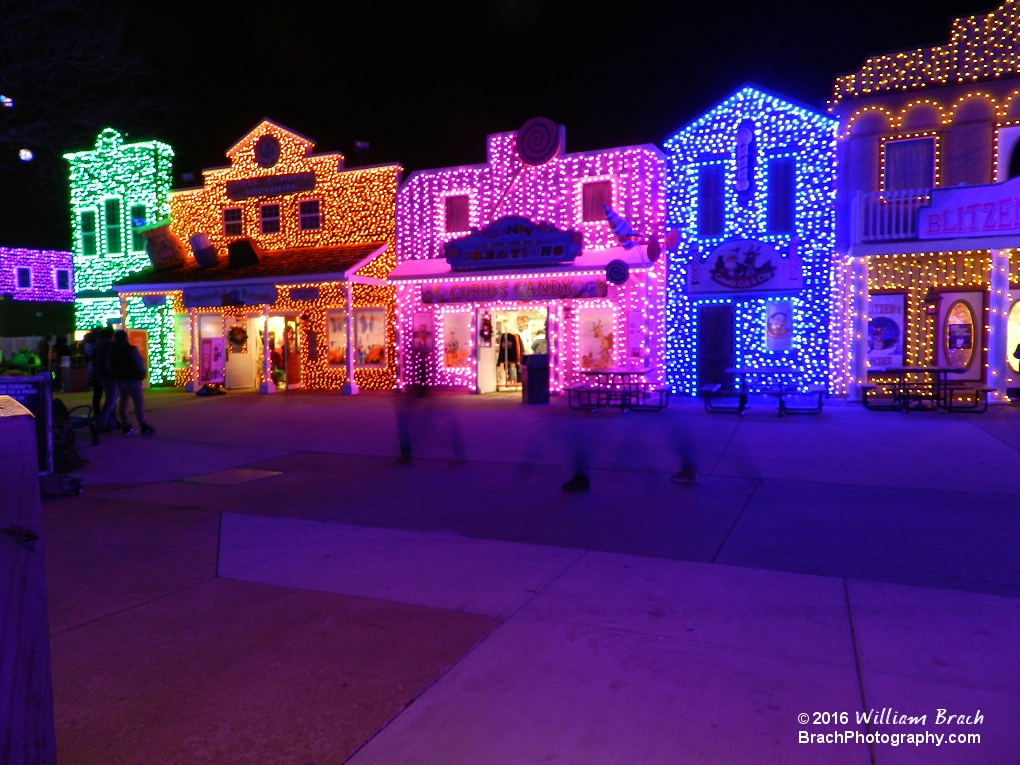 The North Pole (Coyote Creek) section of the park all lit up in lights.  I was amazed with all the lights used in this part of the park.