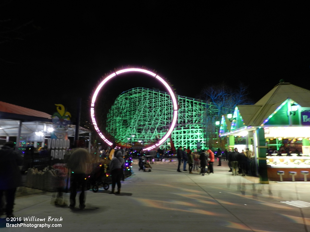 Looking at the games booth, Wild One seen through the Bourbon Street Fireball.