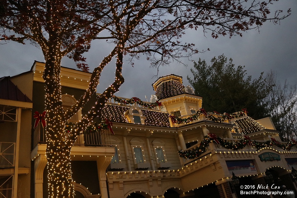 Holiday lights at SFA.