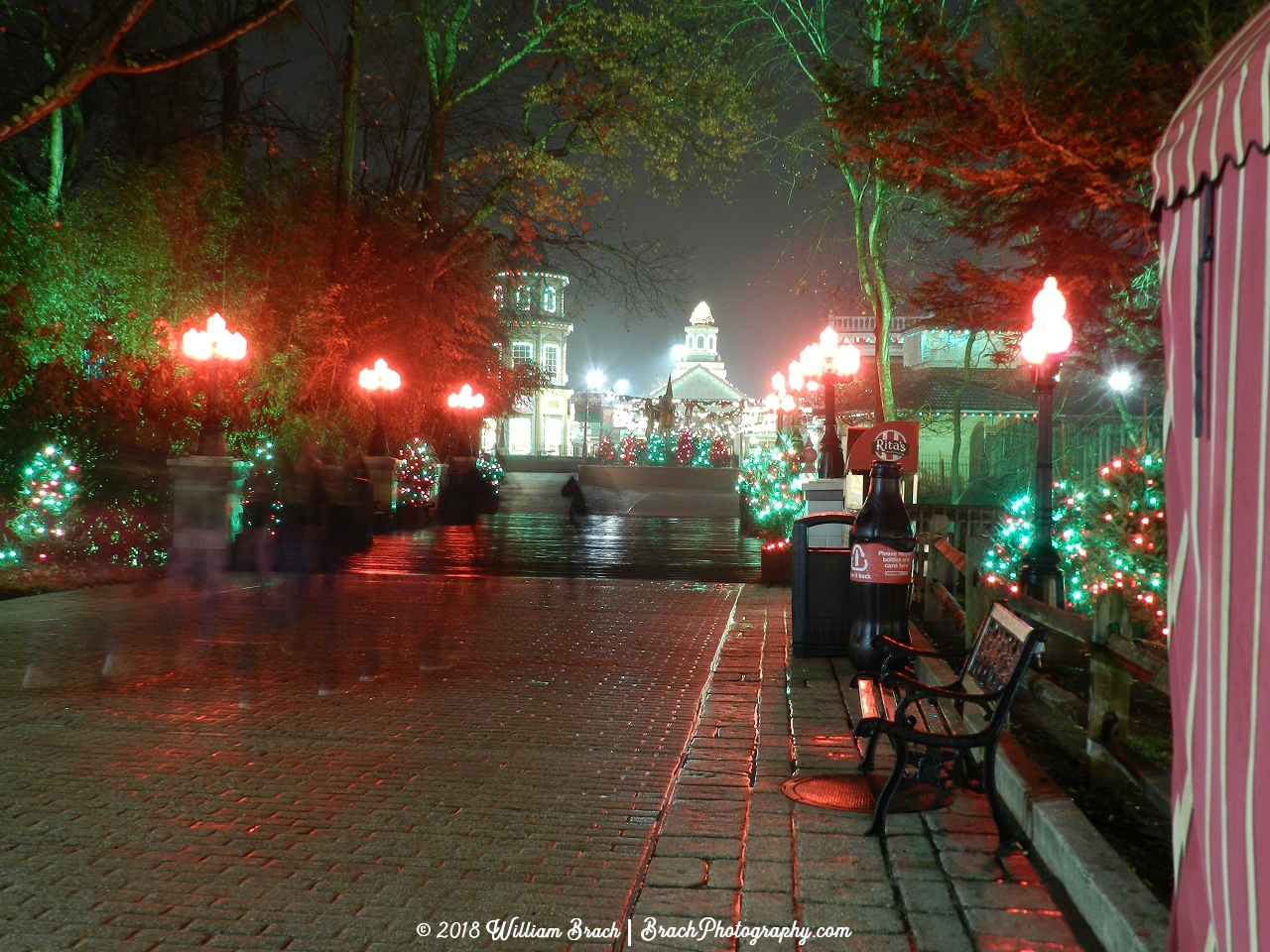 Looking twoards the main entrance of the park - it really looks beautiful with all these lights.