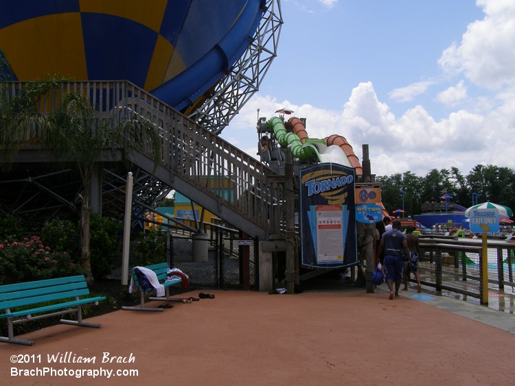 Standard ProSlide Tornado at Six Flags America's waterpark.