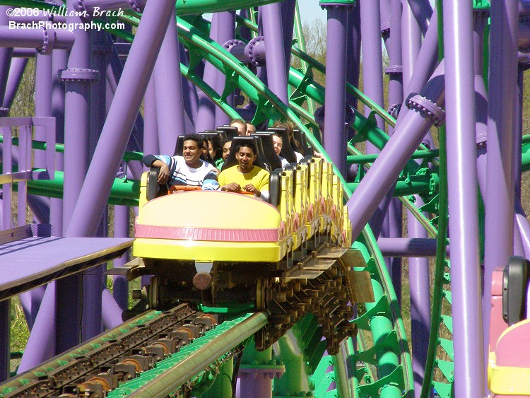 Train entering the brake run.