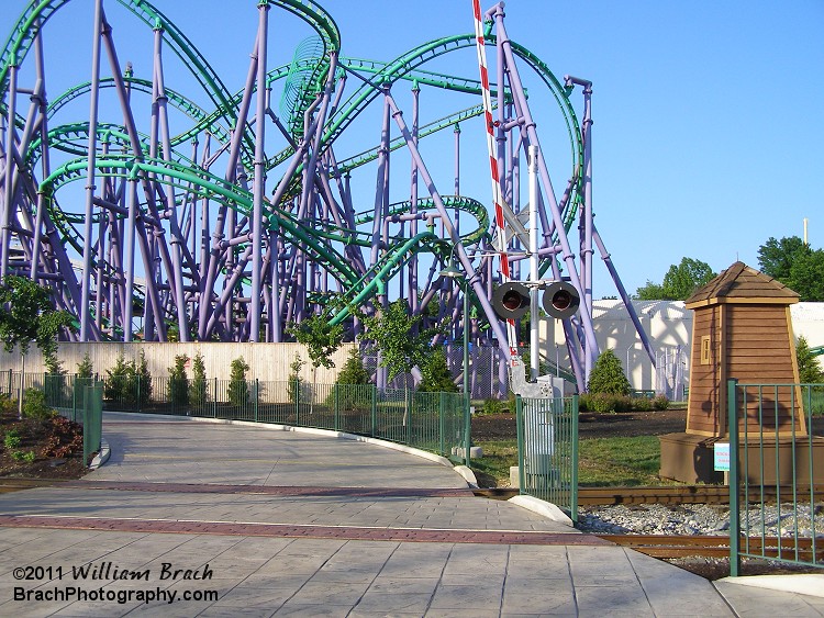 Seen from inside Whistlestop Park.