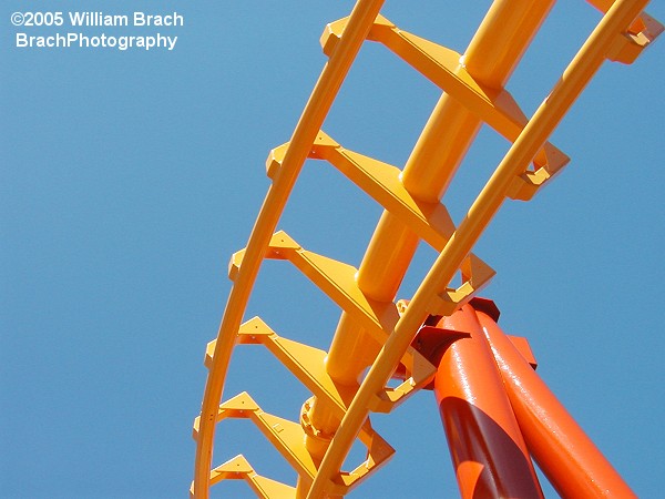 Yellow track and orange supports.