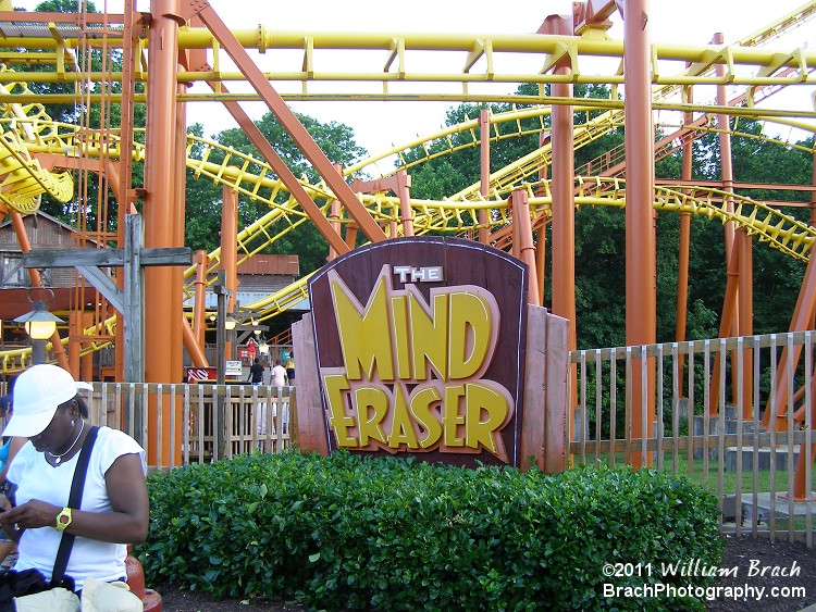 Entrance sign for Mind Eraser.