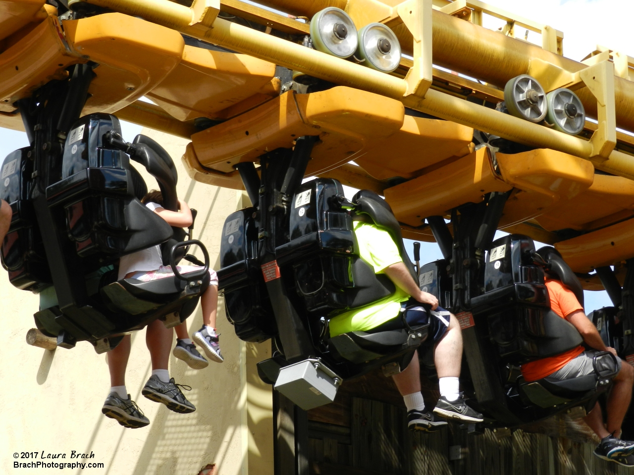 Mind Eraser train sitting in the brake run.