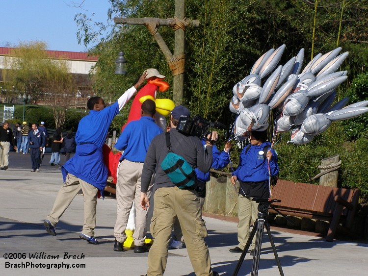 Staff was seen walking around and selling balloons all day long.  Even the characters were out and about.