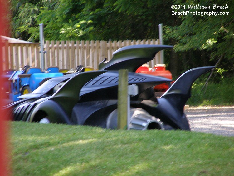 Batman's stunt car seen on the Capital Railways train ride.