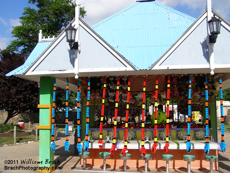 One of many game booths throughout Six Flags America.