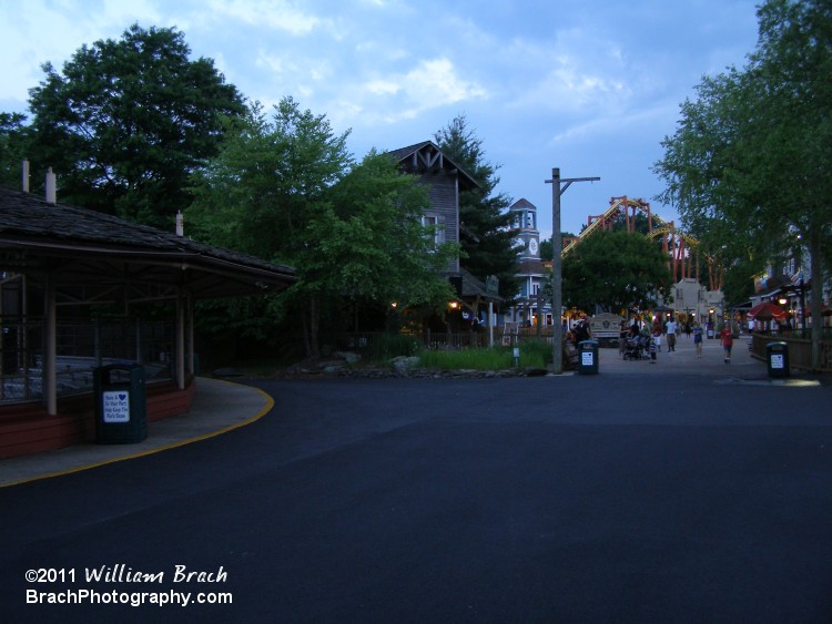 Looking down the midway towards Mind Eraser.