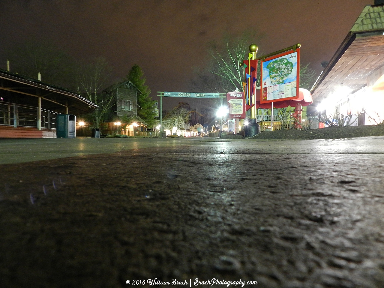 Entrance to Coyote Creek at night.