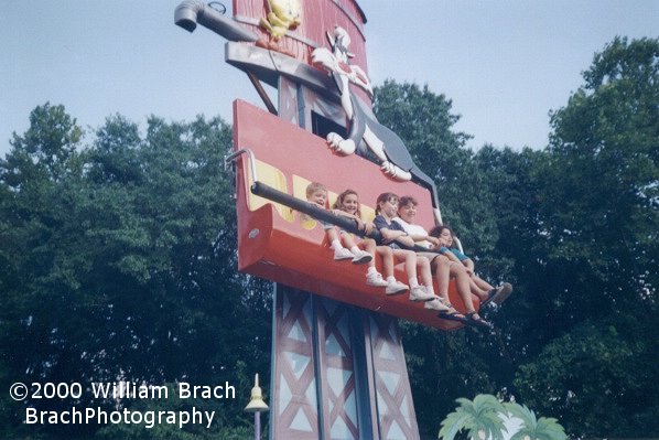 Kiddie drop tower ride.