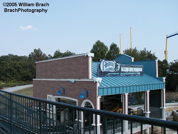 Penguin's Blizzard River station with the rafts being stored inside.