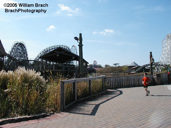 Final brake run and train storage building.