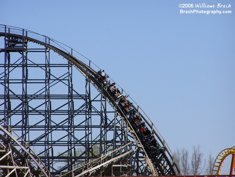 Roar, built by Great Coasters International (GCI), opened at six Flags america for the 1998 season.