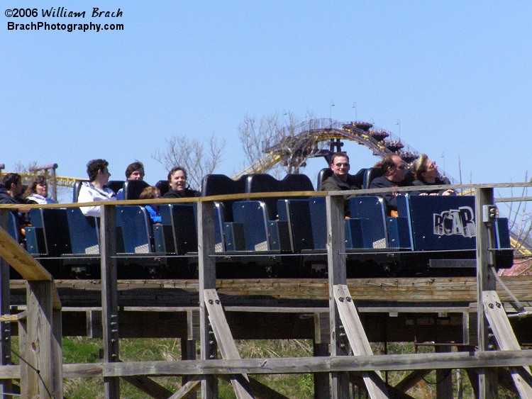 Roar's blue train in the brake run.