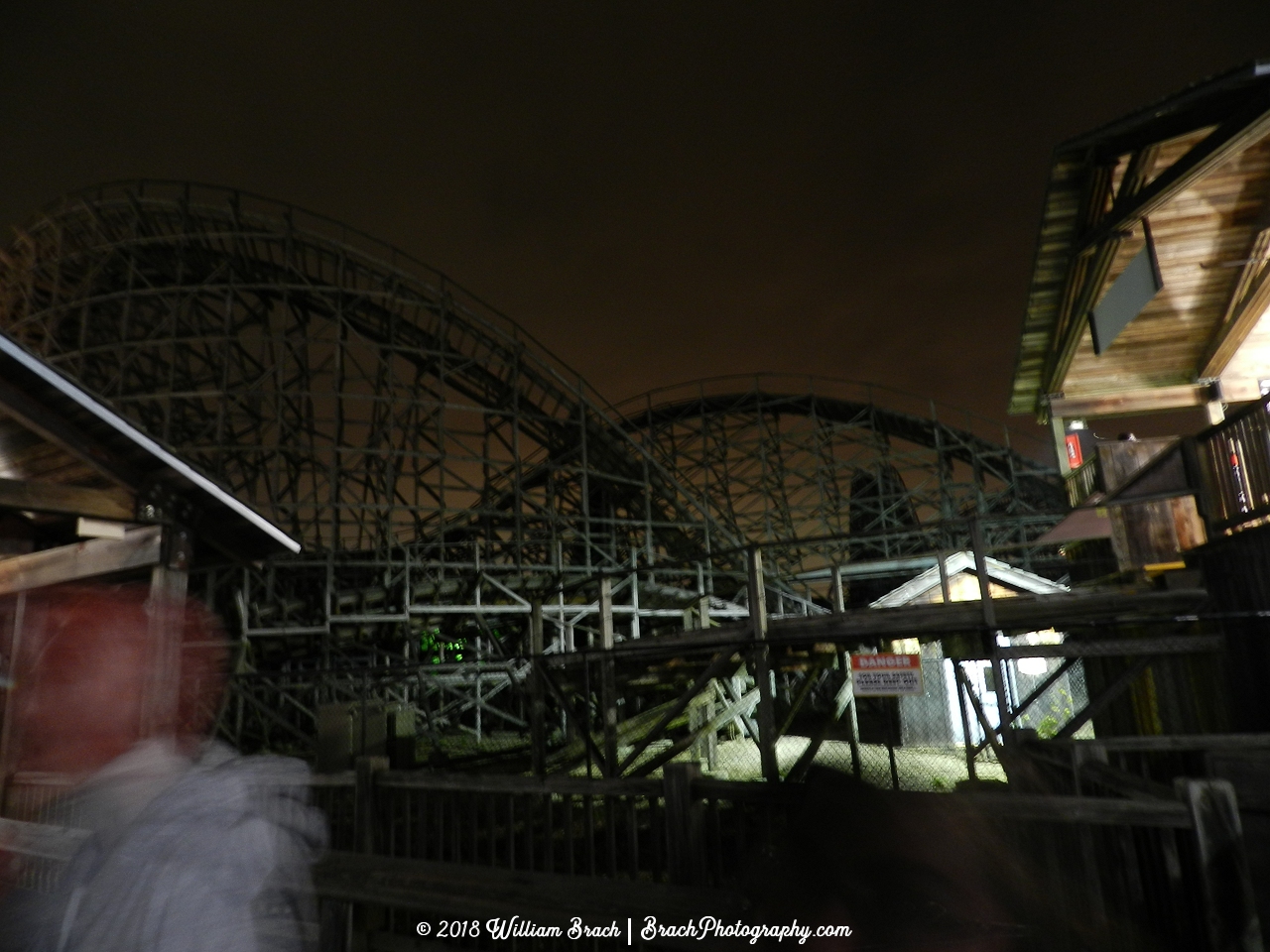 Roar at Six Flags America at night.