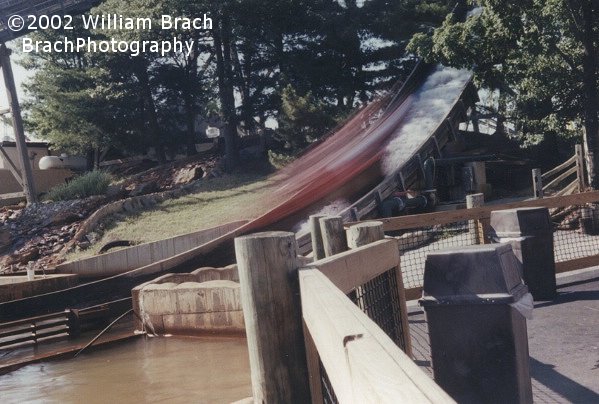 Shipwreck Falls boat about to splashdown.