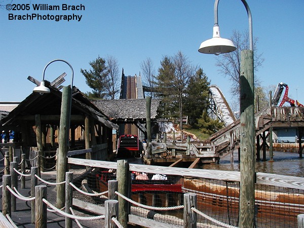 Ride station, lift hill, drop are all visible here.