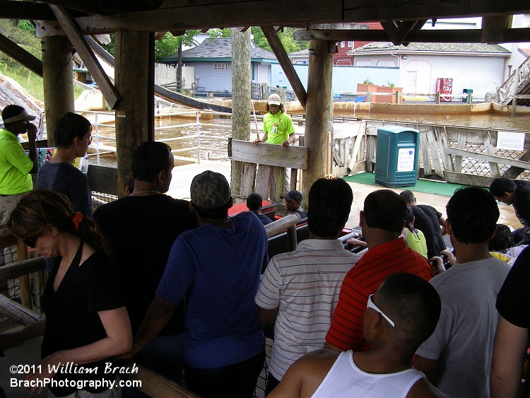 Inside the Shipwreck Falls station.