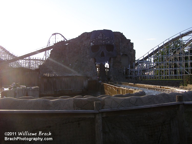 The final drop goes through the skull's mouth on Skull Mountain.