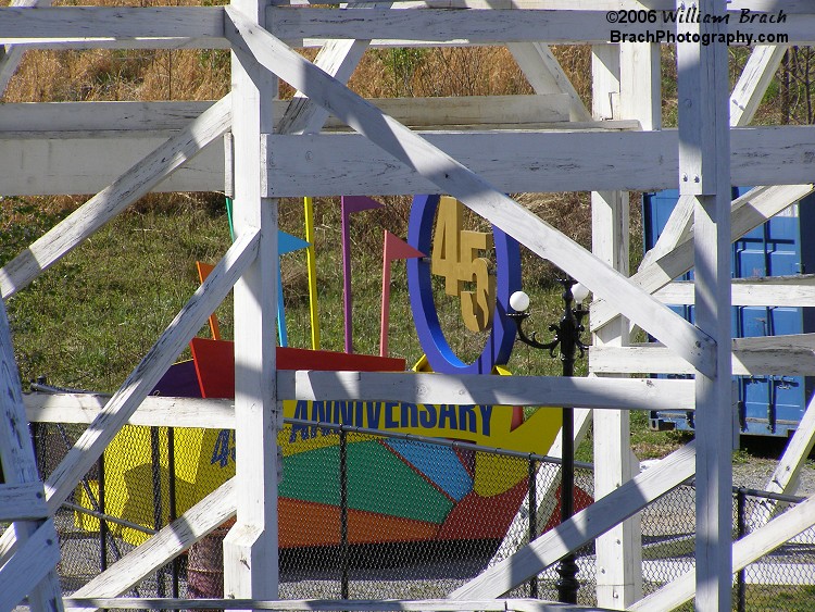 Seen through Wild One's support structure.