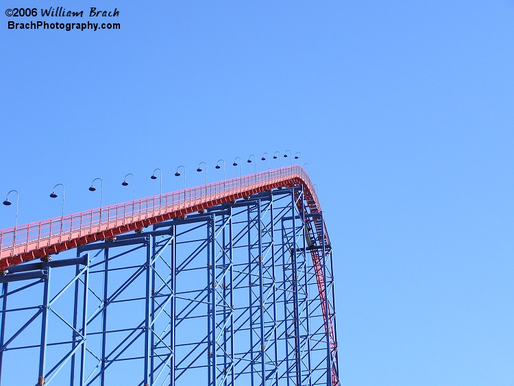 Superman: Ride of Steel's 200ft tall lift hill.