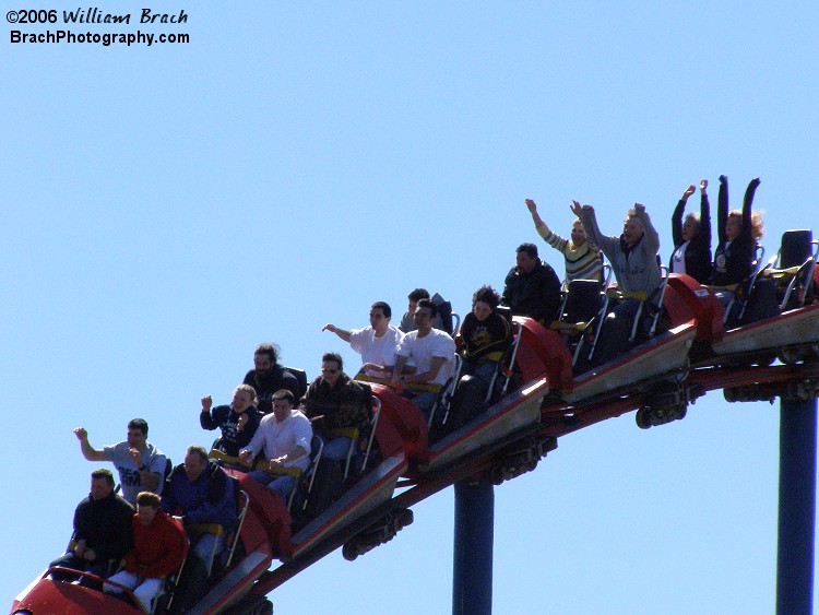 Superman: Ride of Steel has tons of air time (feelings of weightlessness).