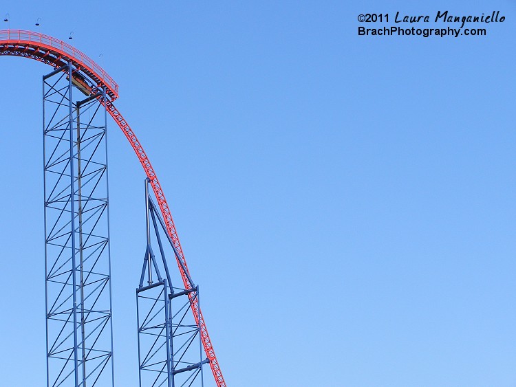 Superman: Ride of Steel's first drop.