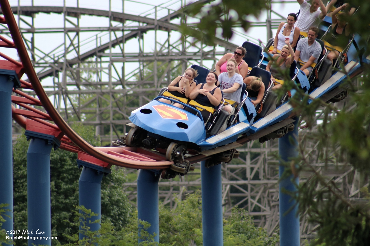 The train at the bottom of an airtime hill.