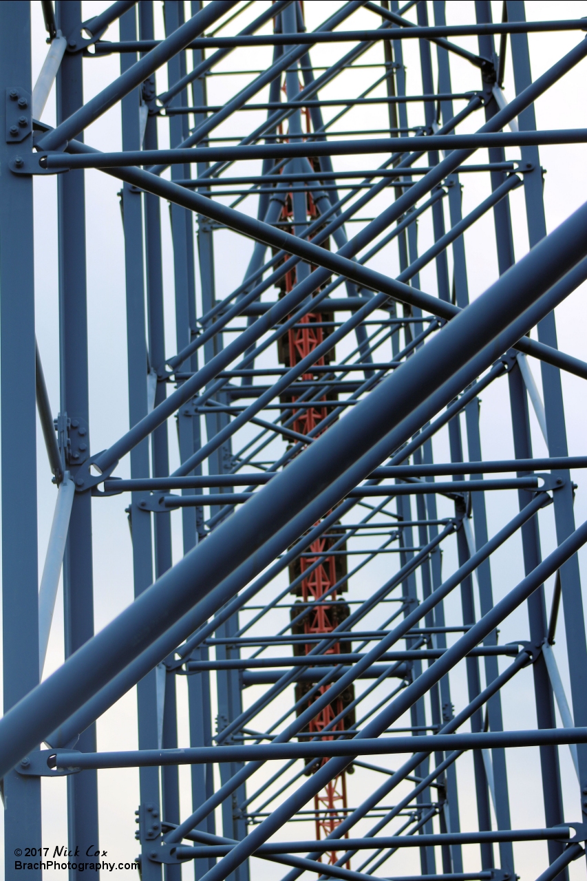 The train in the intricate drop structure.