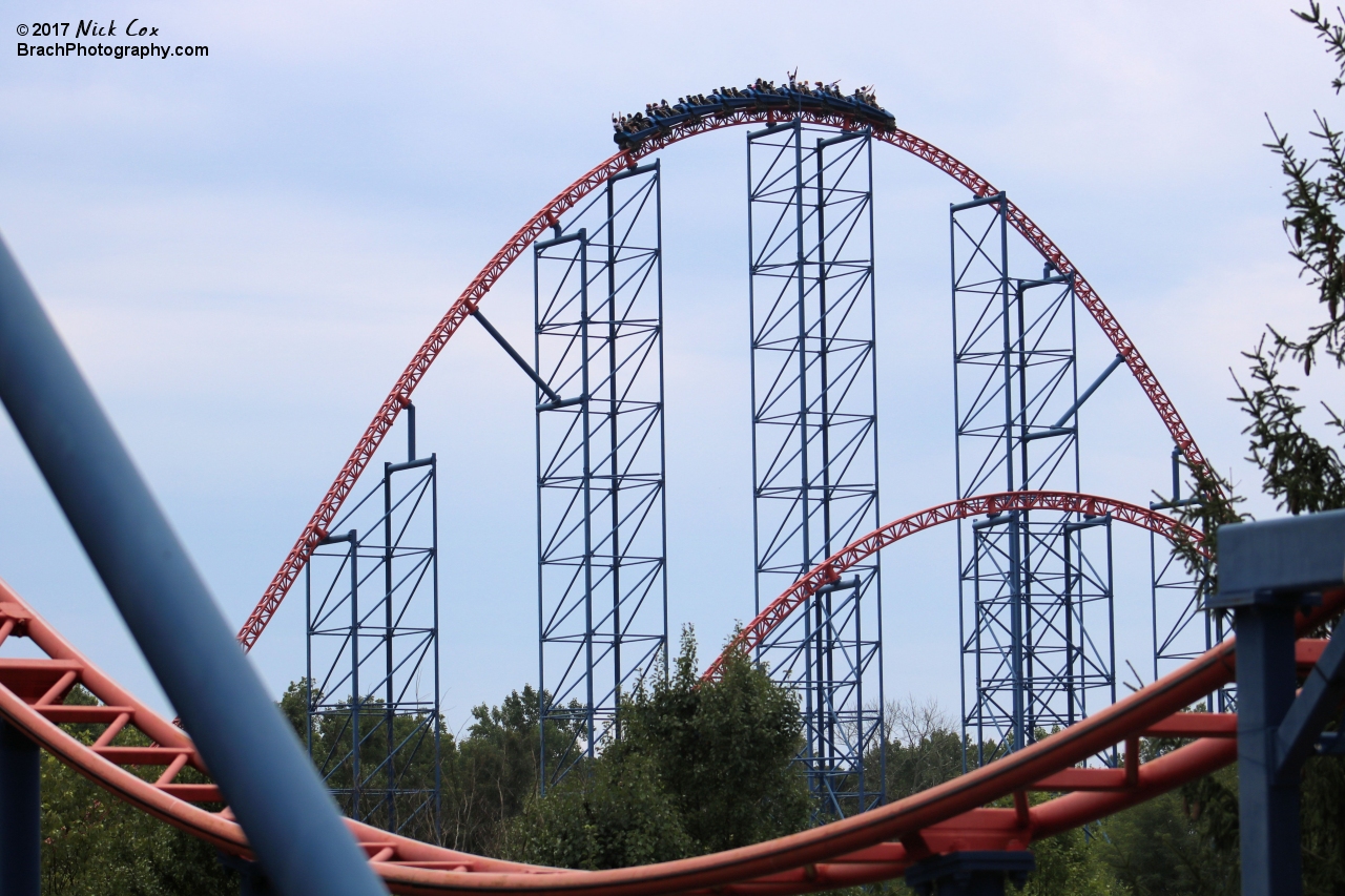 The train on the first airtime hill.