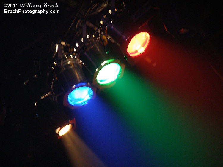 Red, green and blue lights used in the show.