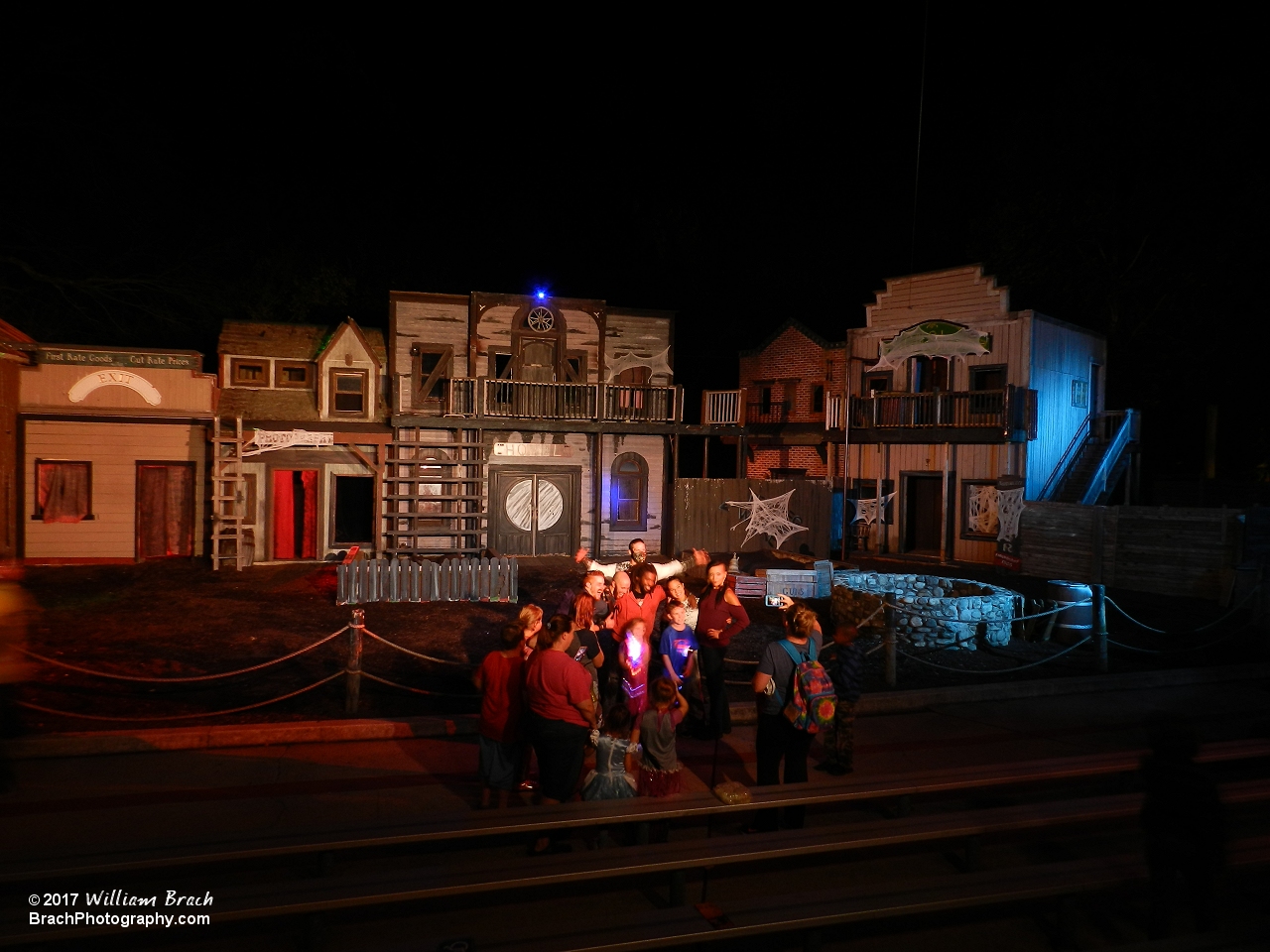 The Sword of Destiny cast posing for photos with park guests.