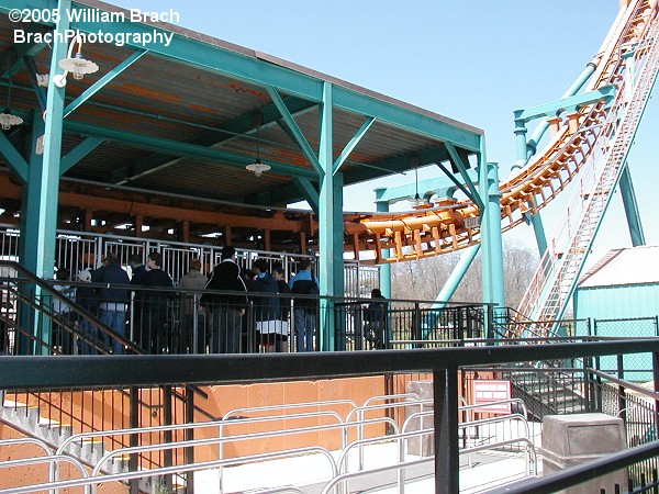 View of the station from the queue.