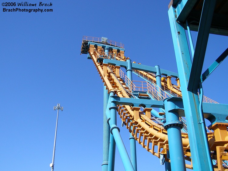 Lift hill on Two-Face: The Flip Side.