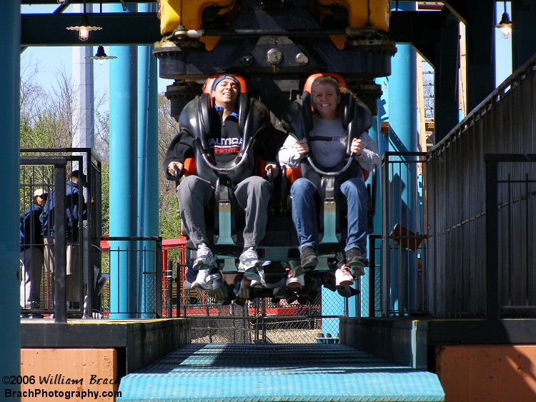 Two-Face: The Flip Side train rushing through the station.