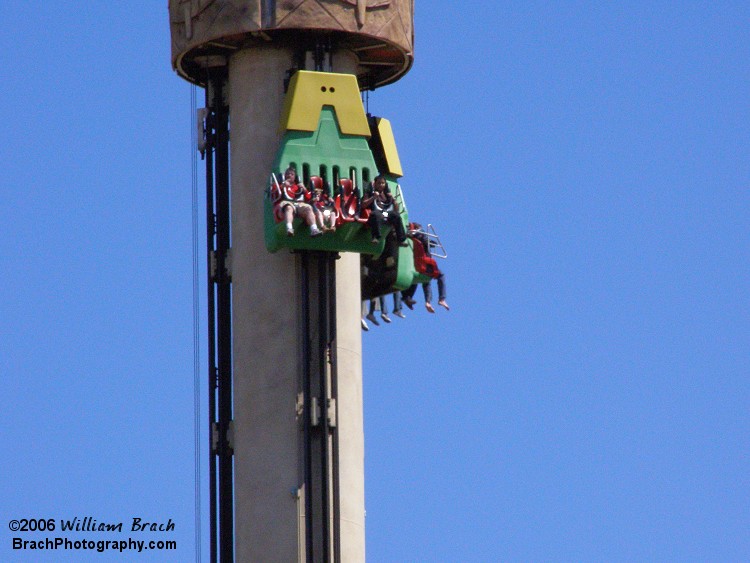 Tower of Doom is a 1st Generation free fall tower built by Intamin.