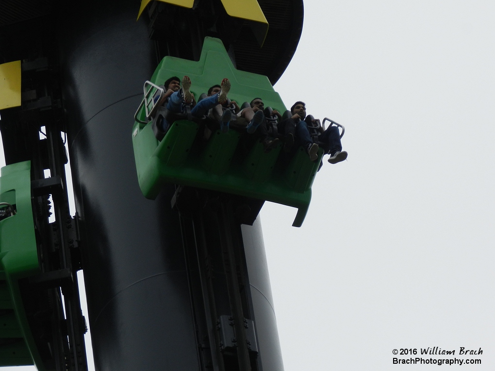 Riders dropping on the VooDoo Drop.