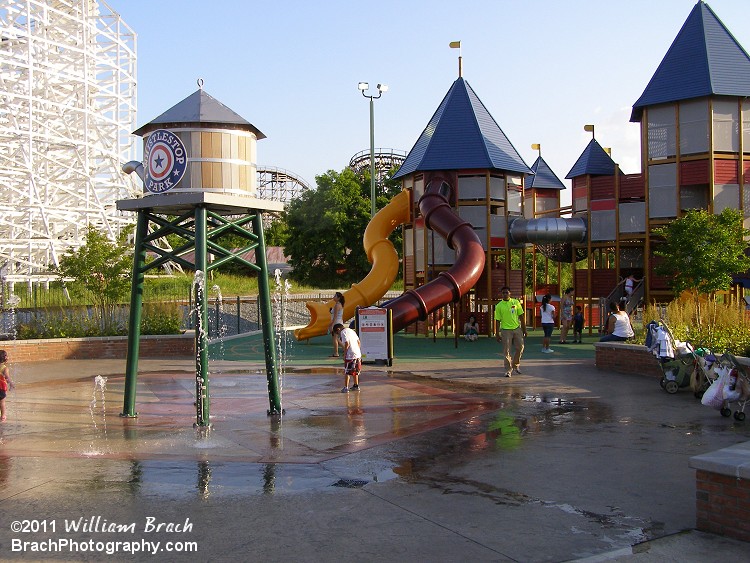 Kiddie playground with water fountains.