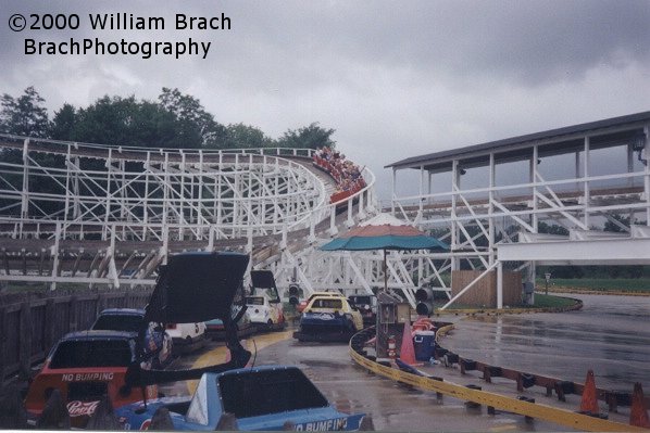 Wild One's red train running the helix.