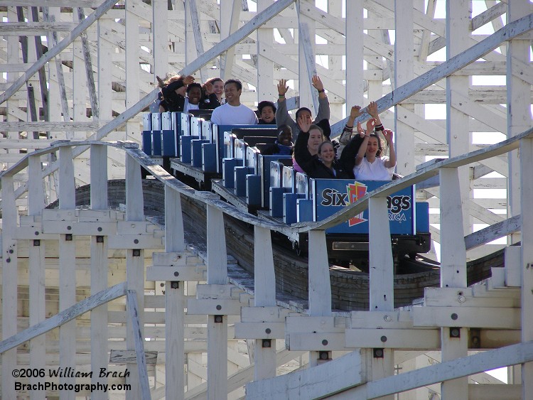 Bunny hills on Wild One that go beside the lift hill structure.